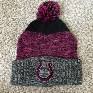 Indianapolis Colts Women’s 47 Brand Black Static Cuff Knit Hat pink black nfl